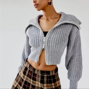 UO Sunny Collared Zip-Up Cardigan